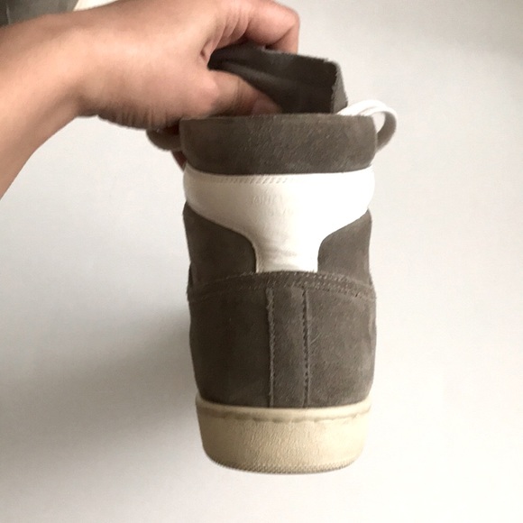Saint Laurent Grey Suede High Top Sneakers SL/02H - Picture 7 of 14